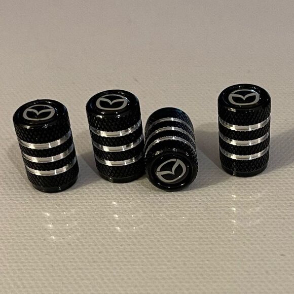 Mazda Valve Stem Caps in Black Set of 4 NWT - Picture 3 of 4